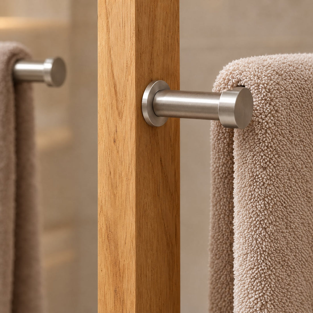 Porte-Serviettes sur Pied en Bois
