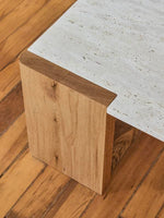 Table Basse Zaghouan — Marbre Naturel & Bois Clair