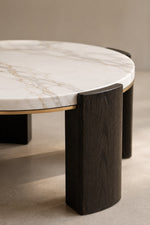 Table Basse Utique — Marbre Naturel, Bois