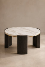 Table Basse Utique — Marbre Naturel, Bois
