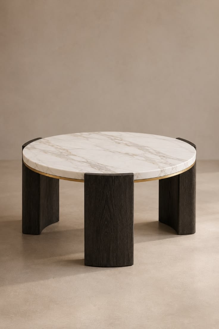 Table Basse Utique — Marbre Naturel, Bois