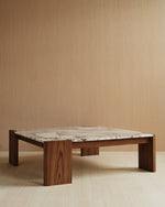 Table Basse Zaghouan — Marbre Naturel & Bois Clair