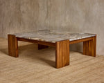 Table Basse Zaghouan — Marbre Naturel & Bois Clair