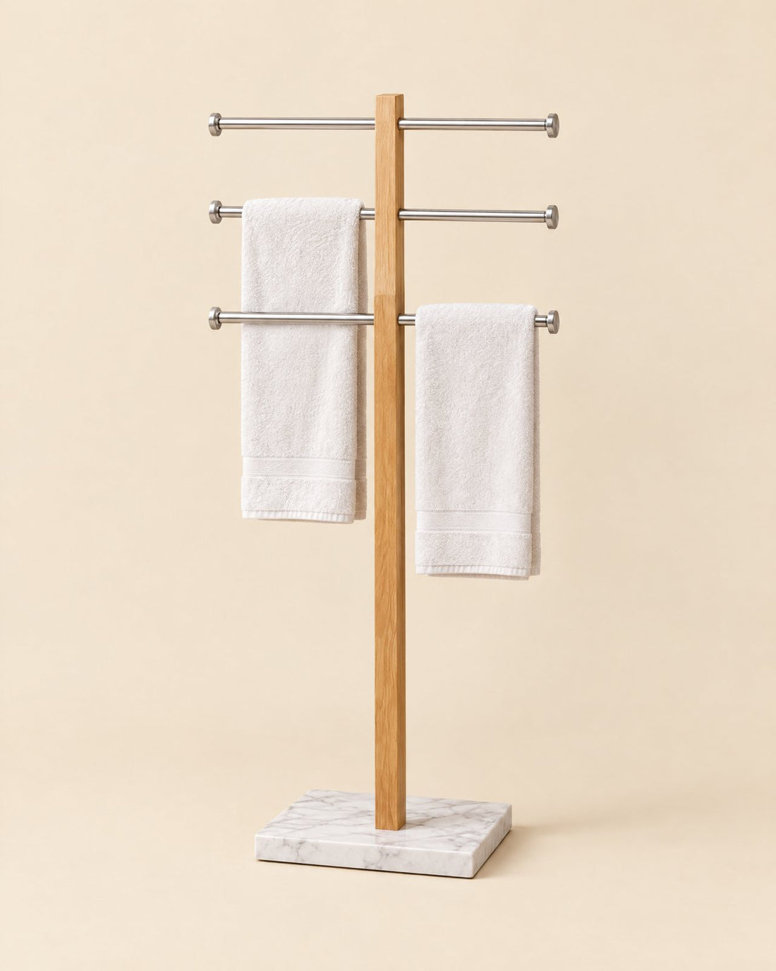 Porte-Serviettes sur Pied en Bois
